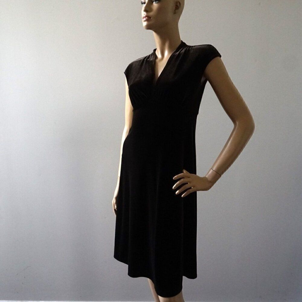 Lizzatti Empire Waist Dress Size 4 Chocolate Brown Velvet Y2K